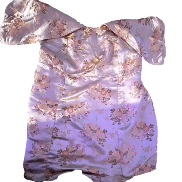 Pretty Little Thing Brand Size 12 Silky Floral Bodycon Dress - Picture 1 of 6